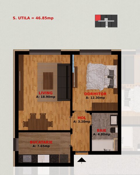 Dobroesti, Fundeni, 2 camere, TVA inclus