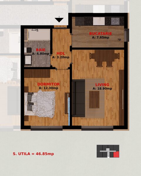Dobroesti, Fundeni, 2 camere, TVA inclus