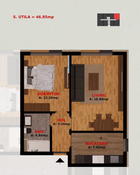 Dobroesti, Fundeni, 2 camere, TVA inclus