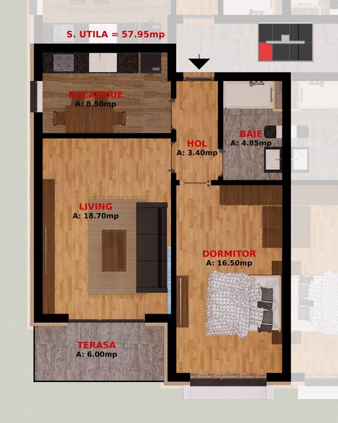 Dobroesti, Fundeni, 2 camere, TVA inclus