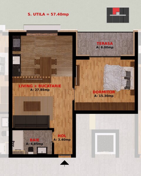 Dobroesti, Fundeni, 2 camere, TVA inclus