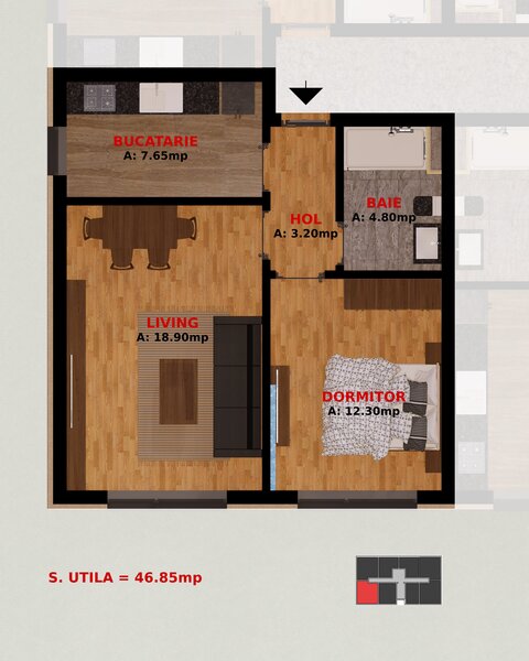 Dobroesti, Fundeni, 2 camere, TVA inclus